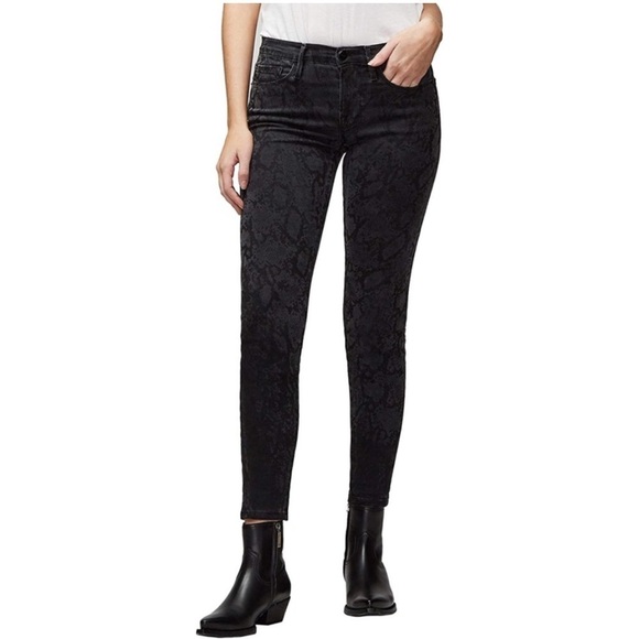 Frame Le Skinny de Jeanne Tonal Python Print Mid Rise Jeans - Picture 6 of 13